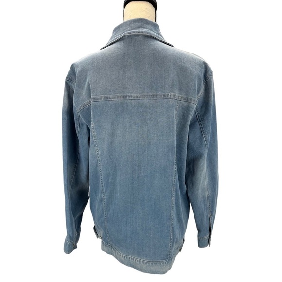 Vince Camuto Long Sleeve Denim Trucker Jacket Shacket - Blue - size Large - Picture 3 of 10